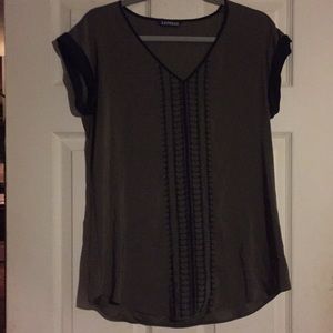 Silky army green blouse